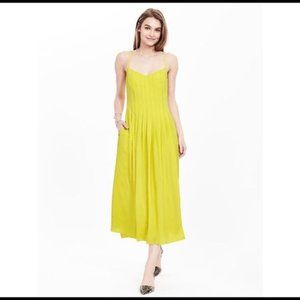 Banana Republic Yellow Midi Dress w/ Pockets!